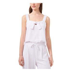 RILEY&RAE Womens Ruched Relaxed Fit Split Neck With Knot Sleeveless Tank Top